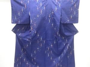 未使用品　破れ七宝模様織り出し手織り紬着物